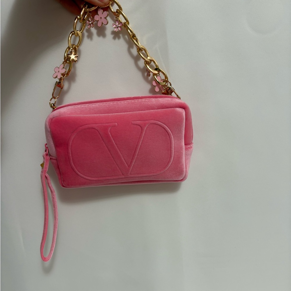 Valentino Mini Velvet Pouch with straps - Picture 4 of 9